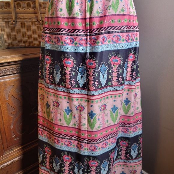 VINTAGE KORET OF CALIFORNIA 70'S FLORAL MAXI SKIRT - Picture 3 of 7